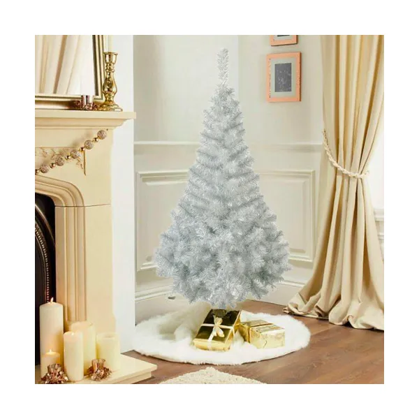Arbol De Navidad 2mts Arbolito Canadian Spruce Blanco Plata