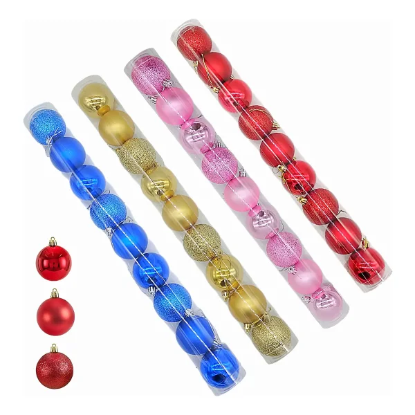 Adornos Navideños Premium Tubo Bolas De Navidad 6cm X90 Udes