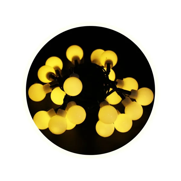 Luces De Navidad X20 Bolitas A Pilas Guirnalda Led 3mts Luces Calidas