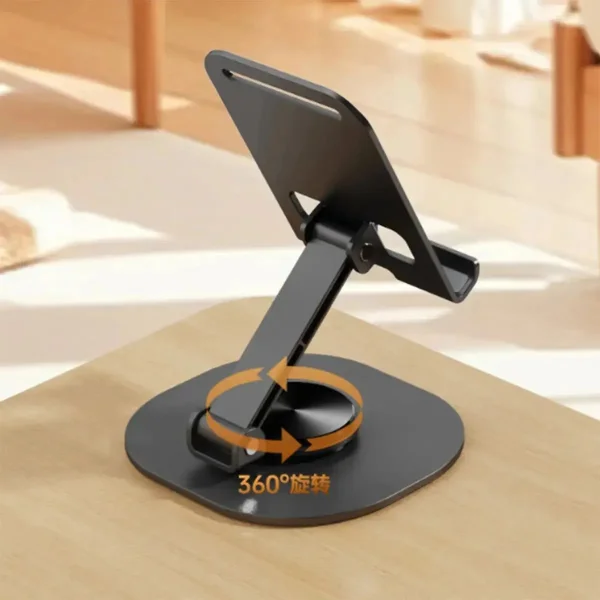 Soporte Apoya Celular Escritorio Mesa Plegable Giratorio Plateado