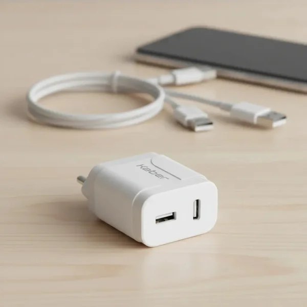 Cargador Celular Carga Rapida 30w 2 Puertos 1 Usb + 1 Usb C Blanco