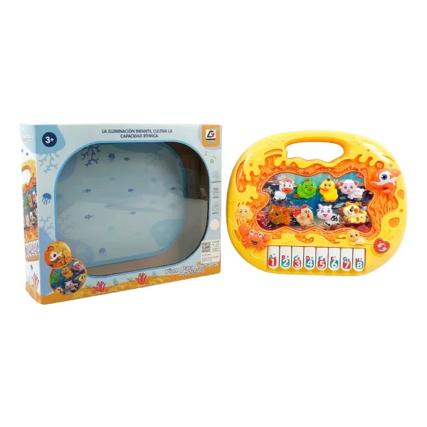 Piano Teclado Juguete Infantil Animales Didáctico Musical Amarillo