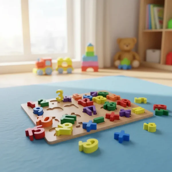 Juego Encastre Madera Números 1 Al 20 Juguete Didáctico Multicolor