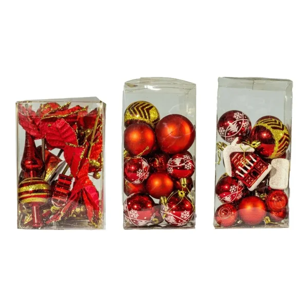 Kit Adornos Navidad Rojo 60 Piezas