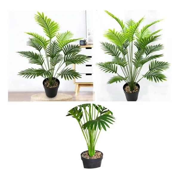 Planta Artificial Grande Palmera Areca 125cm Decorativa Verde