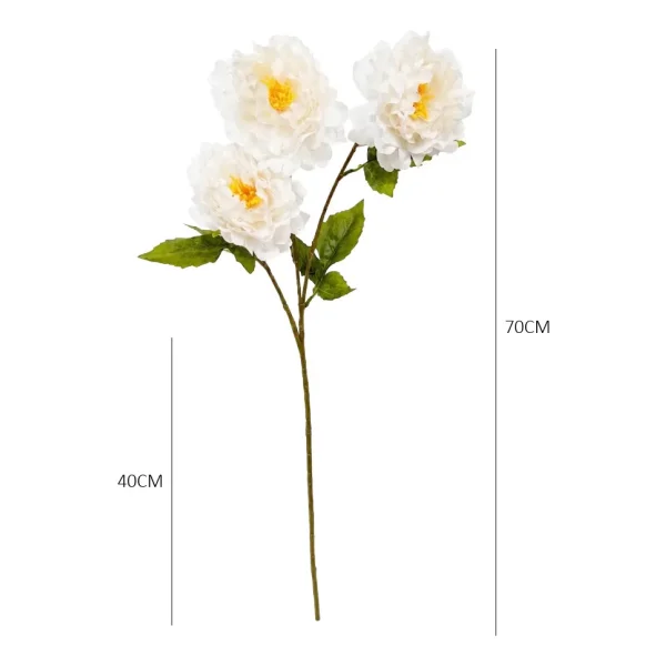 Vara Peonias Artificiales 70cm Flores Grandes Deco Pack X6 Fucsia