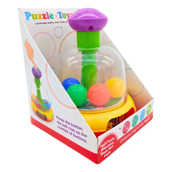 Juguete Didactico A Presion Con Pelotitas Para Bebe Color Amarillo