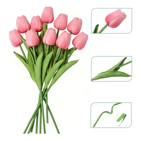 Tulipan Artificial Flores Artificiales Decoracion Ramo X5