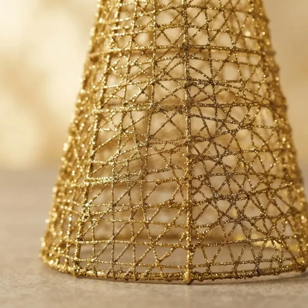 Arbol Navidad Alambre Decoración Navideña Oro 80cm Oro