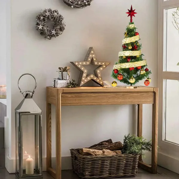 Arbolito De Navidad 80cm Con Adornos 30 Piezas Rojo Oro Rojo Y Oro