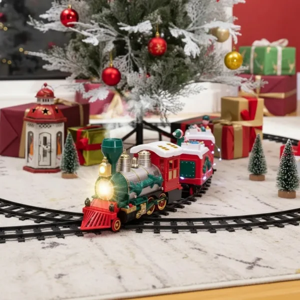 Pista Tren Navideño Xl Luz Y Sonido Locomotora Gigante