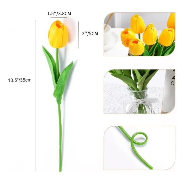 Tulipan Artificial Flores Artificiales Decoracion Ramo X5