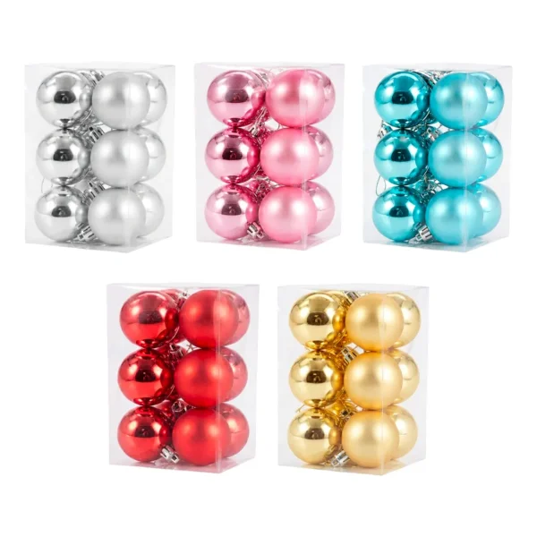 Adornos Navideños Set Bolas De Navidad 6cm X12 Unidades