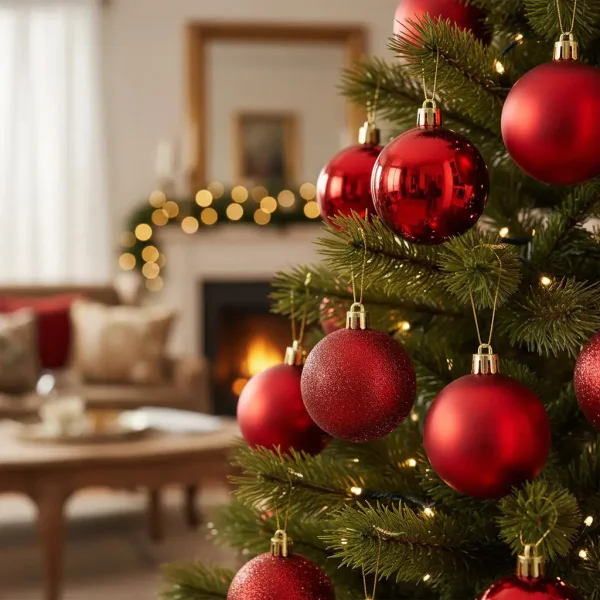 Adornos Navideños Premium Tubo Bolas De Navidad 6cm X90 Udes