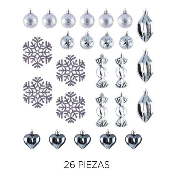 Adornos Navideños Set Decoracion 26u Surtido Navidad Bolas