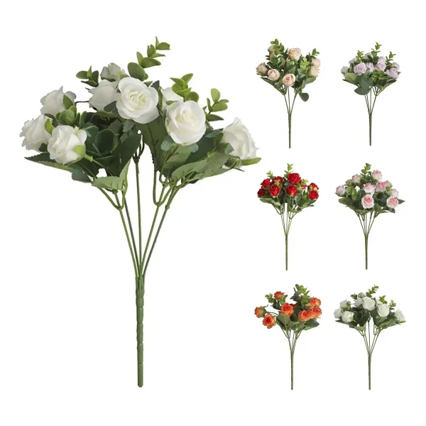 Ramo De Rosas Flores Artificiales Decoracion Pack X10