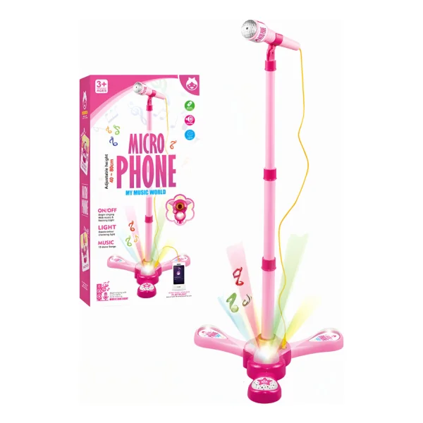 Micrófono Infantil Karaoke Luces Conexión Mp3 Celular