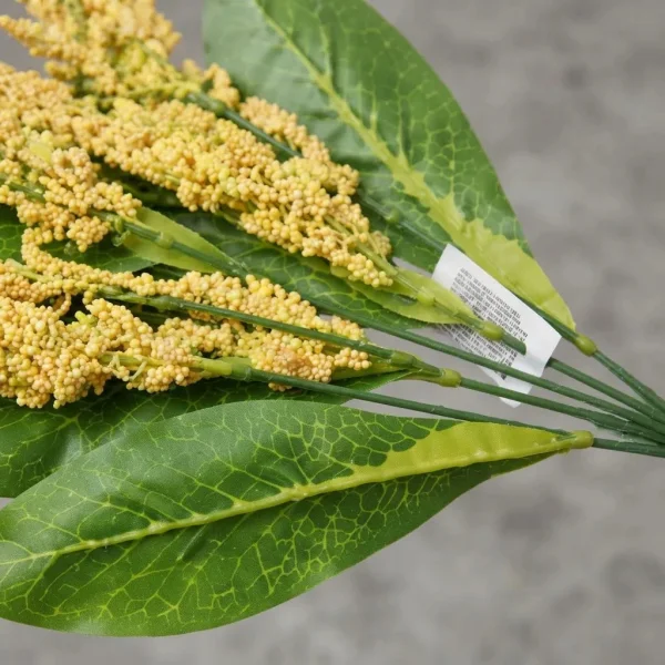 Ramo Artificial Flores Lavanda Astilbe Decoración Hogar 40cm Amarillo