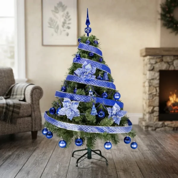  Arbol De Navidad Tronador Lujo 1,20mts Con Adornos Kit X30