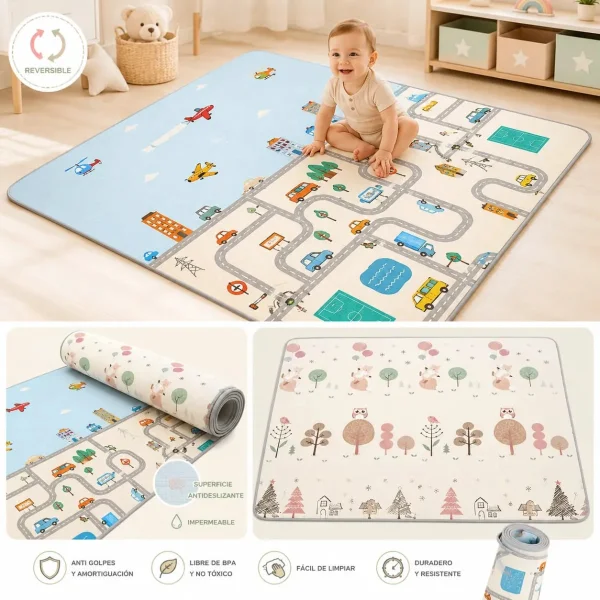 Alfombra Antigolpes Bebé Reversible Xpe Premium 180x120cm
