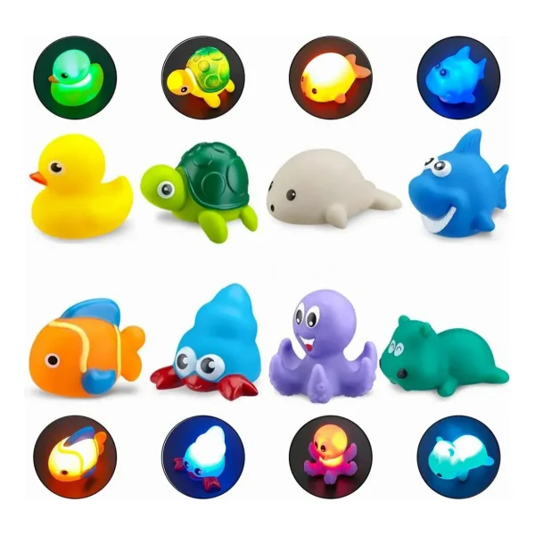 Juguete Bañera Bebé Animales Luz Led Juego Ducha Baño Niños Pato