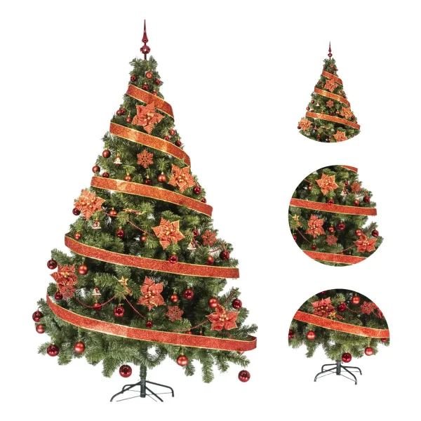 Arbol De Navidad Tronador Lujo 2,10mts Con Adornos Kit X60