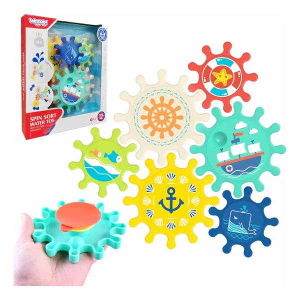 Juego Engranajes Giratorios De Baño Ducha Con Ventosa Bebe Multicolor