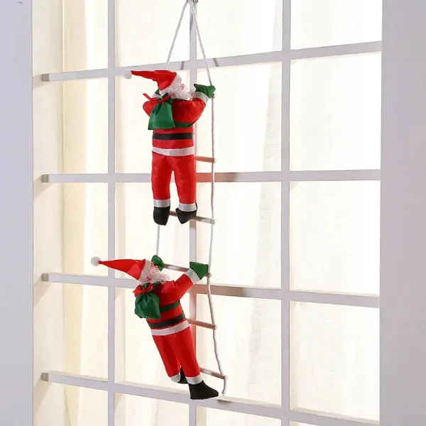 Papá Noel Trepador Escalera Colgante Deco Navidad Adorno Rojo