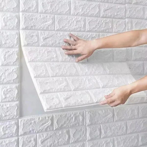 Placas Autoadhesivas Decorativas Pared Ladrillo 3d Pack X10 Blanco
