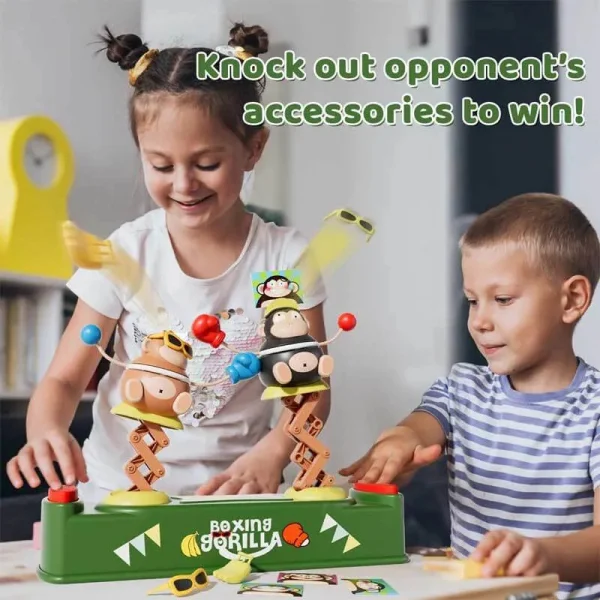 Juego De Mesa Boxeo Muñecos Monos Resorte Ring Juguete Niños