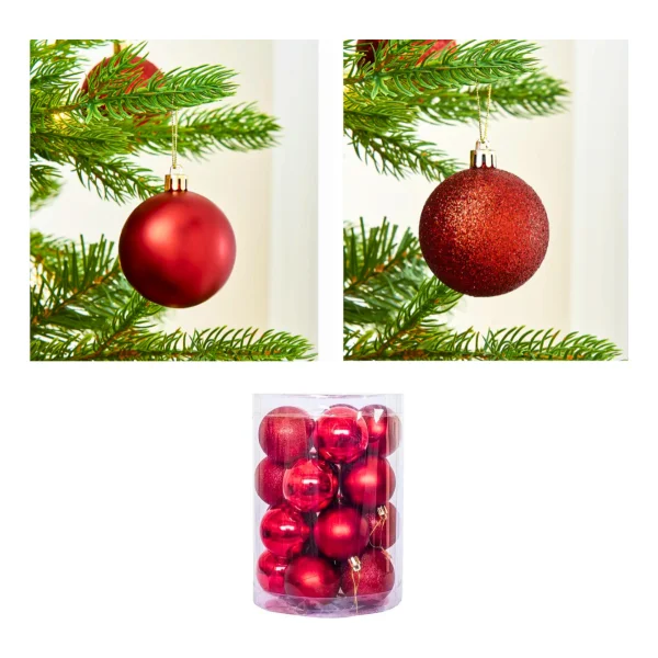 Bolas De Navidad 6cm Adornos Navideños Tubo X20 Esferas