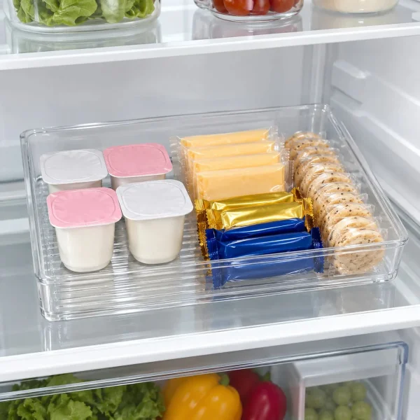 Organizador Recipiente Para Heladera Multiuso Hogar 30x20x5 Transparente