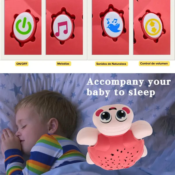 Proyector Tortuga Infantil Musical Luz Sonido Juguete