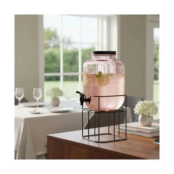 Dispenser Vidrio Frasco Con Canilla 5 Litros Para Bebidas