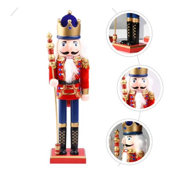 Cascanueces Soldado De Madera 38 Cm Adorno Navidad Madera Rojo
