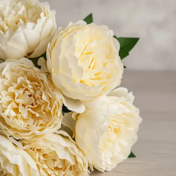 Ramo De Peonias Flores Artificiales 40cm Decoracion Calidad Champagne