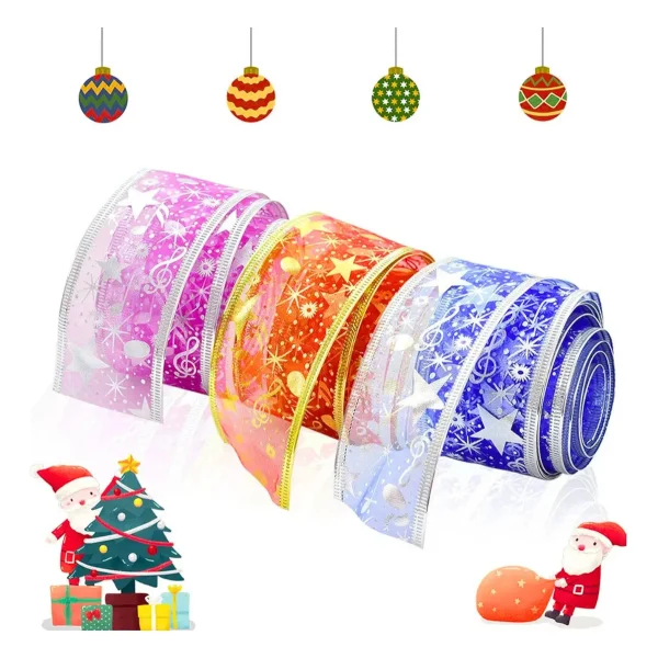 Cintas Navideñas Adornos Decoración Navidad 2,5cm X6u.
