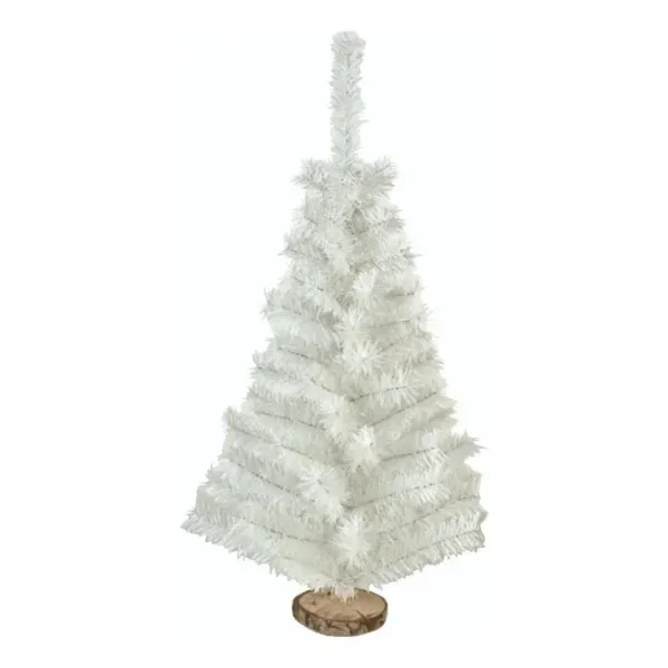Arbolito Navidad Mini 60cm Con Base De Tronco Natural