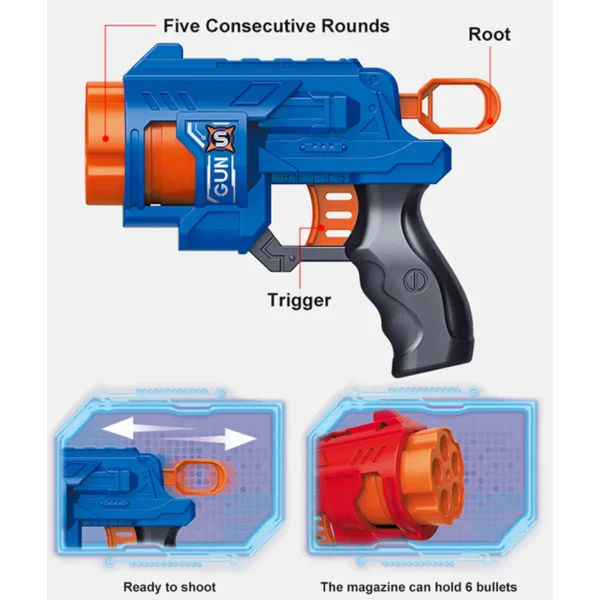 Set Pistola + Objetivos + Dardos X28 Juguete Compatible Nerf Rojo