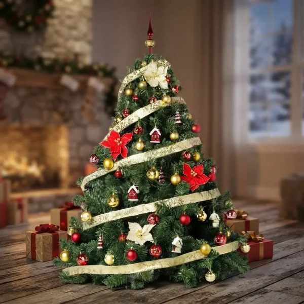 Arbol de Navidad Extra Lujo Patagonia 1,50mts Con Adornos X60