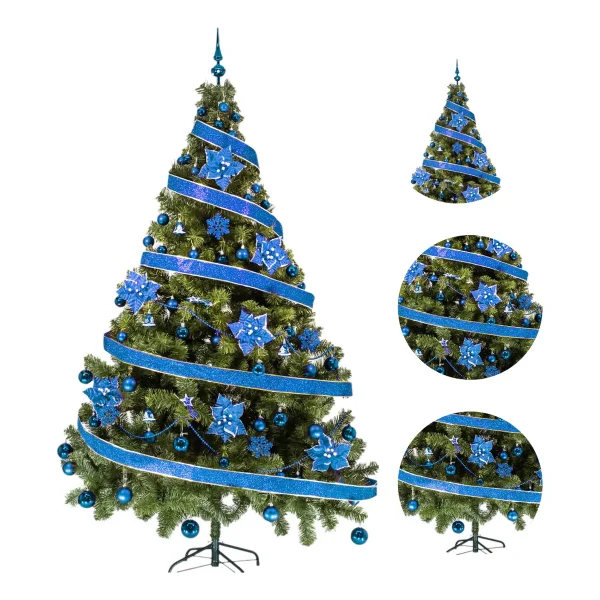 Arbol De Navidad Tronador Lujo 2,10mts Con Adornos Kit X60