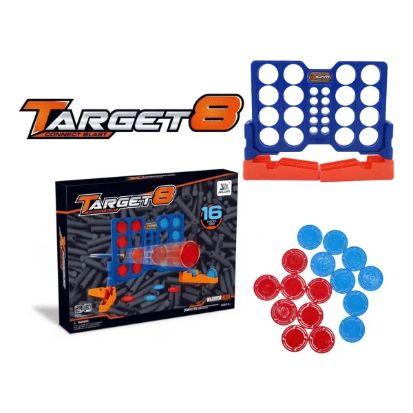 Set Pistola + Objetivos + Dardos X28 Juguete Compatible Nerf Rojo