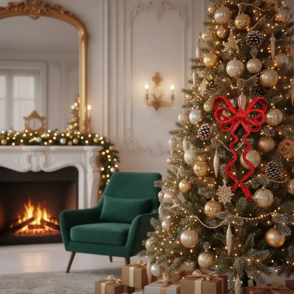 Adorno Navideño Colgante Moño X2 Decoración Navidad