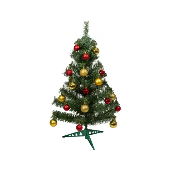 Arbol De Navidad Decorado Arbolito 90cm Pino Carioca Color Rojo/oro