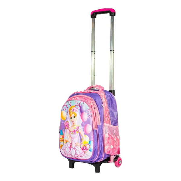 Mochila Carrito Espalda Escolar 2 En 1 Canopla Lunchera Luz