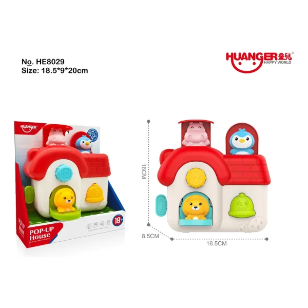 Juguete Interactivo Casa Pop Up Animales Botones Bebe