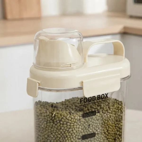 Contenedor De Cereales Hermetico Dispenser 1500ml Multiuso Transparente