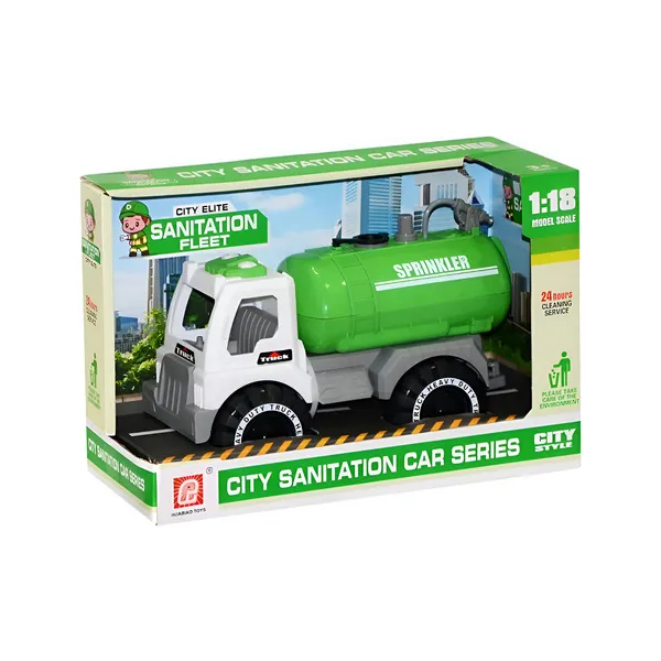 Camión Cisterna Lanza Agua Juguete A Fricción Color Verde