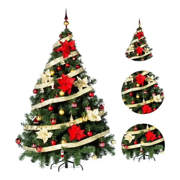 Arbol de Navidad Montañes Deluxe 1.80mts Con Adornos Kit X60
