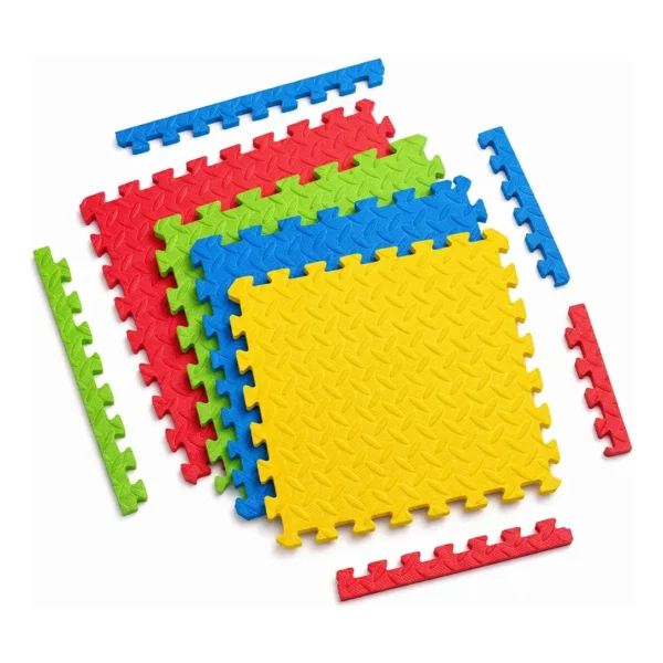 Piso Goma Eva Encastrable Pack X12 Gym Bebes Niños 10mm Multicolor